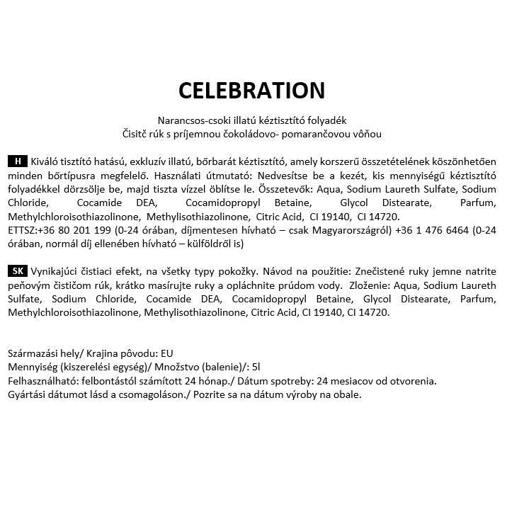 CELEBRATION KÉSZTISZTÍTÓ FOLYADÉK