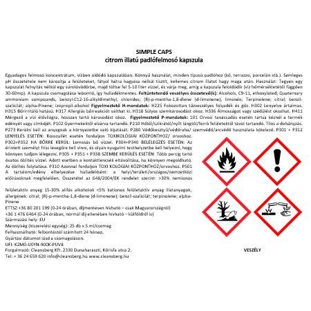 Simple Caps - citrom illatú padlófelmosó kapszula