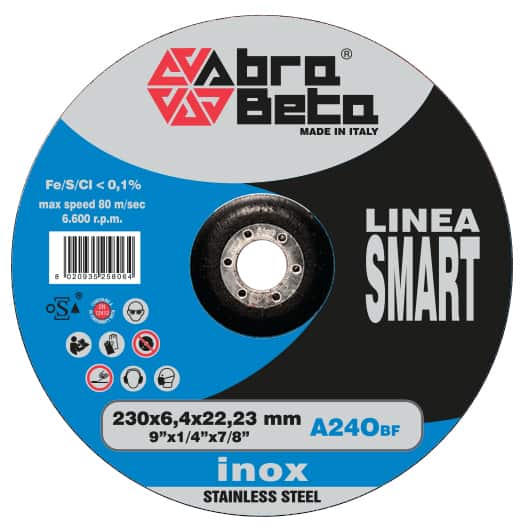 000780125 A240 ROZSDAMENTES ACÉL CSISZOLÓKORONGOK - Süllyesztett agyú (Smart) 184/g