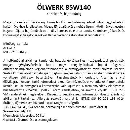 Ölwerk 85w140