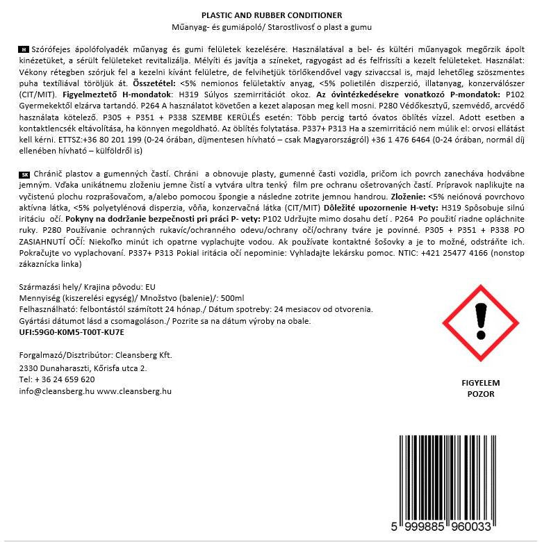 PLASTIC AND RUBBER CONDITIONER
